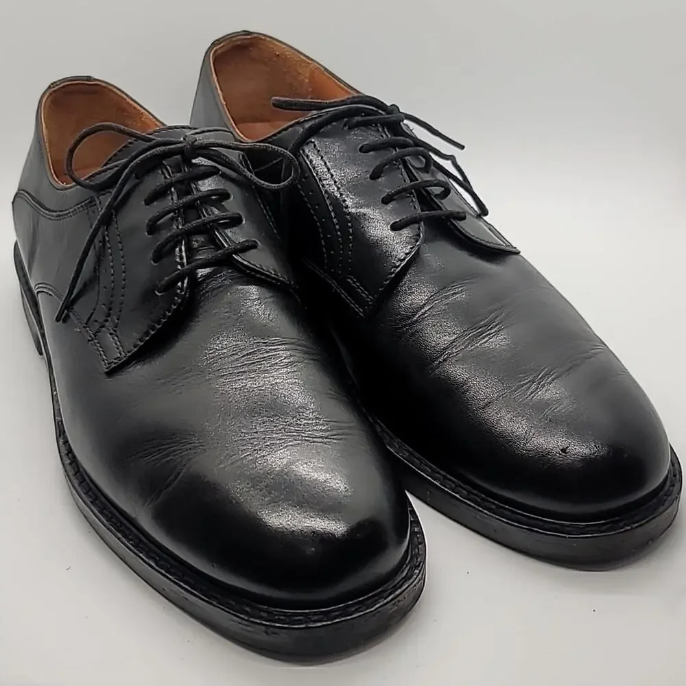 JOHNSTON & MURPHY sz10.5 Derby plain toe rubber sole lace up oxford calfskin